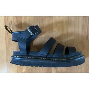 Dr Doc Martens Blaire Slides Womens 8 Black Soft Wair Platform Sandals Chunky
